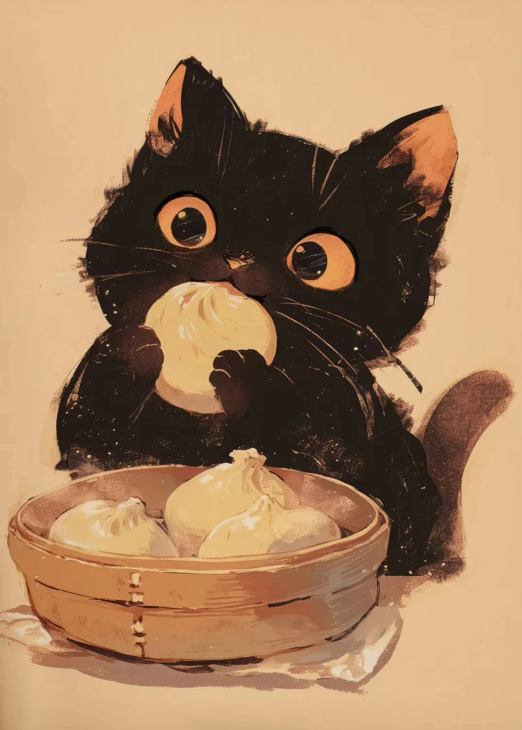 Japanese Sushi Chef Cat Canvas Print – Kitchen Wall Art Decor Canvas Wall Art Qst 3 50X70cm No Framed