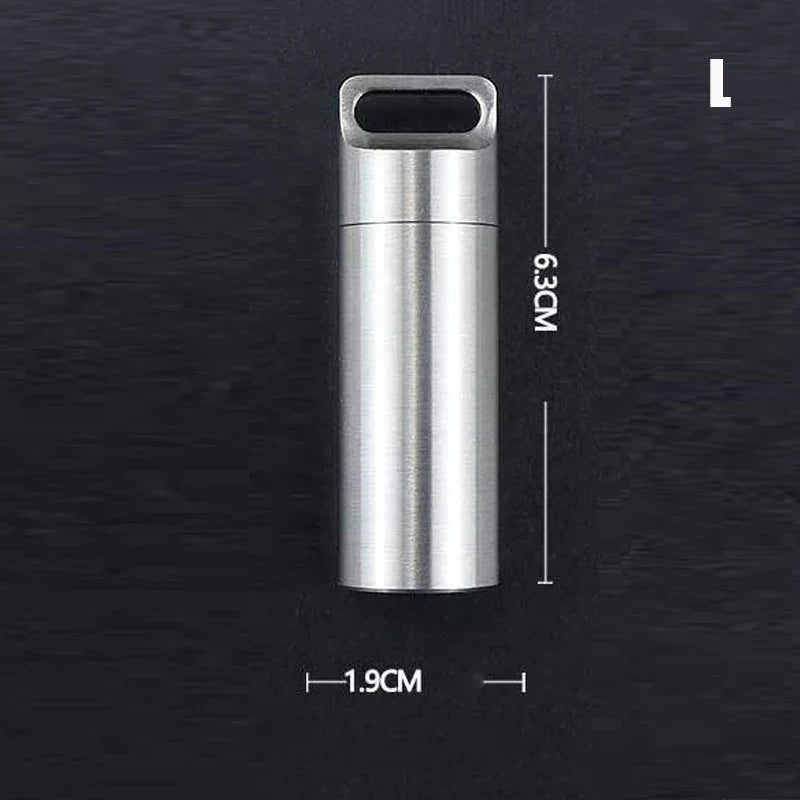 Mini Stainless Steel Waterproof Capsule Pill Box Pendant Capsule Pendant Qme L