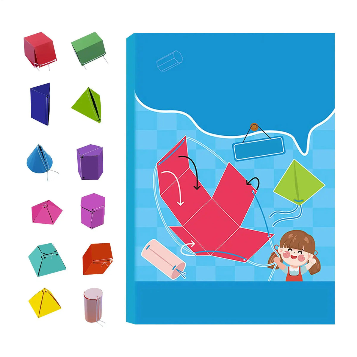 3D Geometry Pull String Learning Book for Kids | Educational Toy Educational Learning Toy Qme