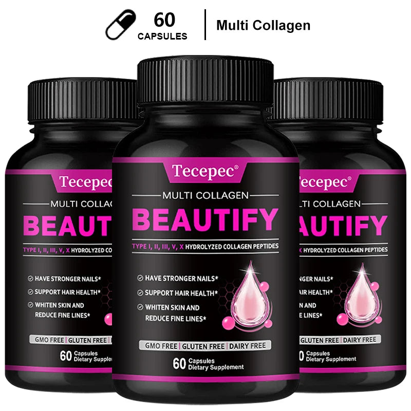 ZENVITALIZE Collagen 1500mg Capsules – GMO & Gluten Free Collagen Supplement Qst 60 count -3 bottle