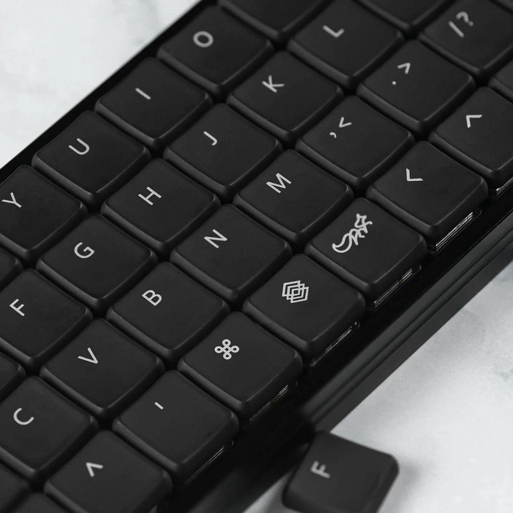 CFX Black Transparent Low Profile PBT Keycaps Kailh 1350 Mechanical Keyboard Keycaps Qme