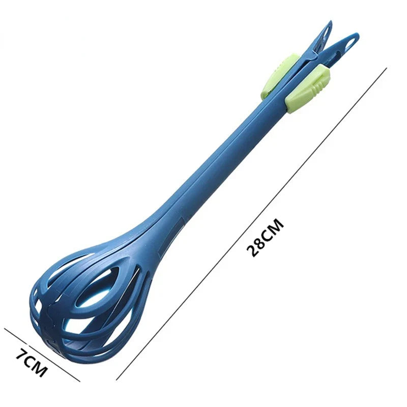 Multifunctional Egg Beater Whisk, Pasta Tongs & Food Clips Kitchen Whisk & Tongs Qme