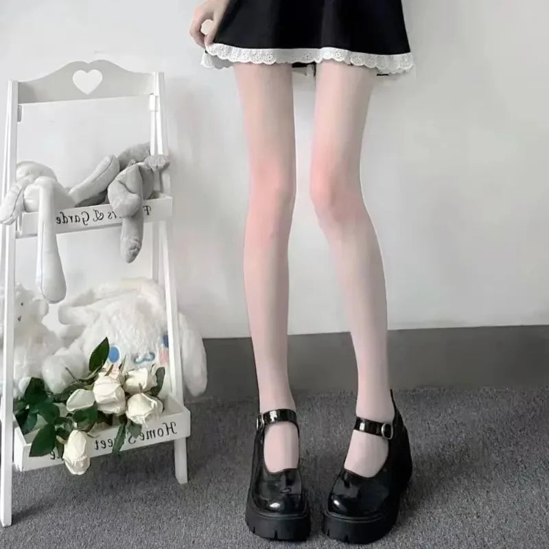 Women's Lolita Pantyhose Black White Anime Cosplay Tights Lolita Costume Tights Qme