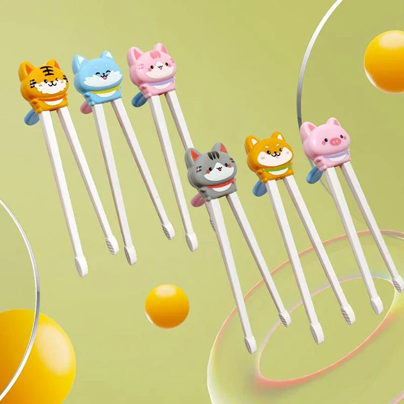 Baby Kids Cartoon Animal Training Chopsticks | Silicone, 1 Pair Kids Training Chopsticks Qme