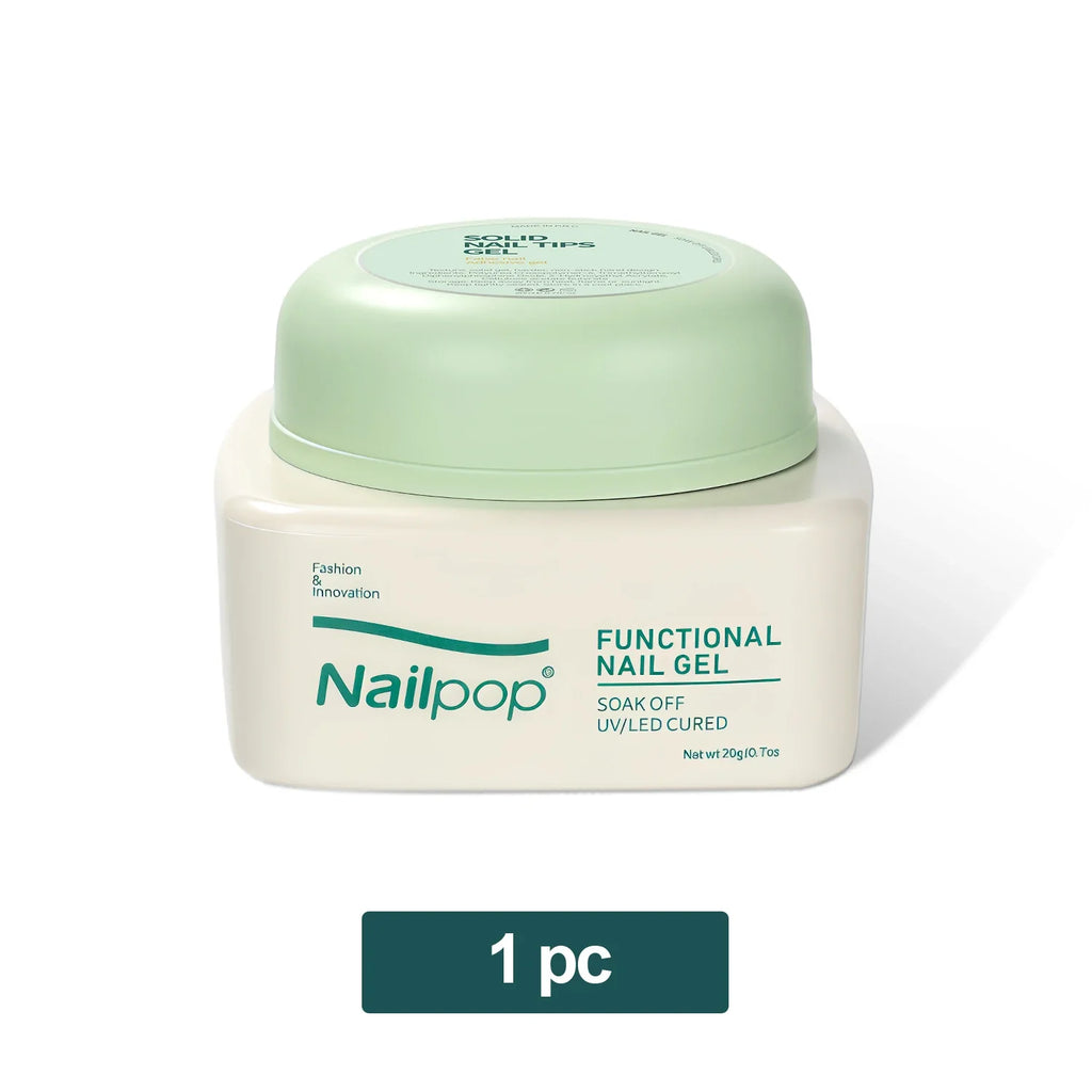 Nailpop Solid Nail Gel Adhesive for Press-On Nails – Ultra Strong Nail Gel Adhesive Qme Solid Gel 20g x 1pc