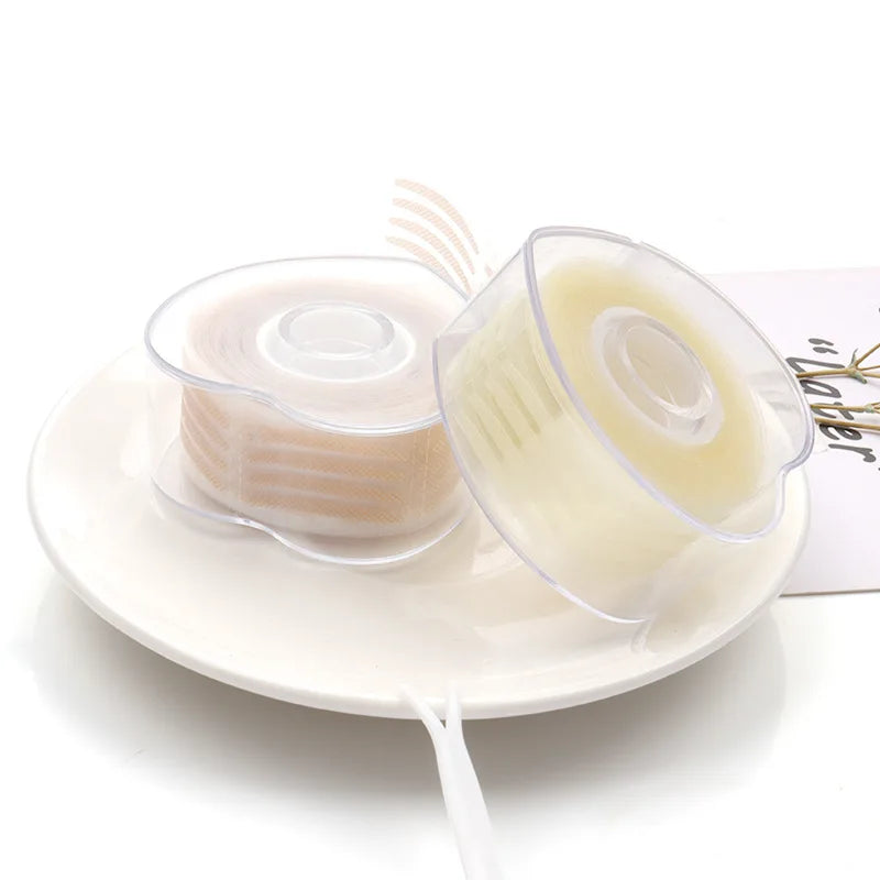 Double Fold Eyelid Tape Stickers – Clear & Beige S & L 600 Pcs Eyelid Tape Stickers Qme