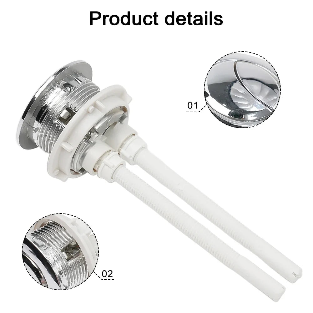 Dual Push Button Toilet Flush Valve – Chrome, 38mm 48mm Toilet Flush Valve Qme