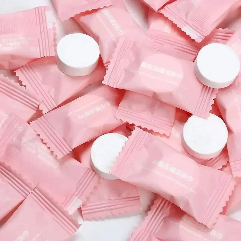 Compressed Cotton Disposable Face Towels Travel Bag – 50 Pcs Disposable Face Towels Qme 50pcs opp bag