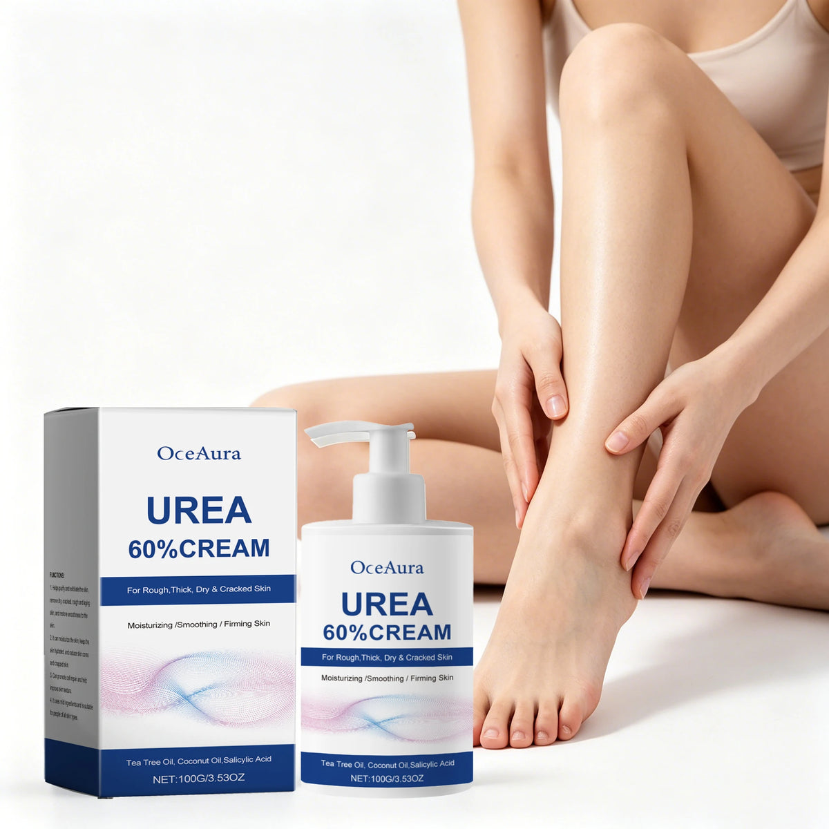 OceAura 100g Foot Care Cream – Moisturizing & Smoothing Foot Cream Qst