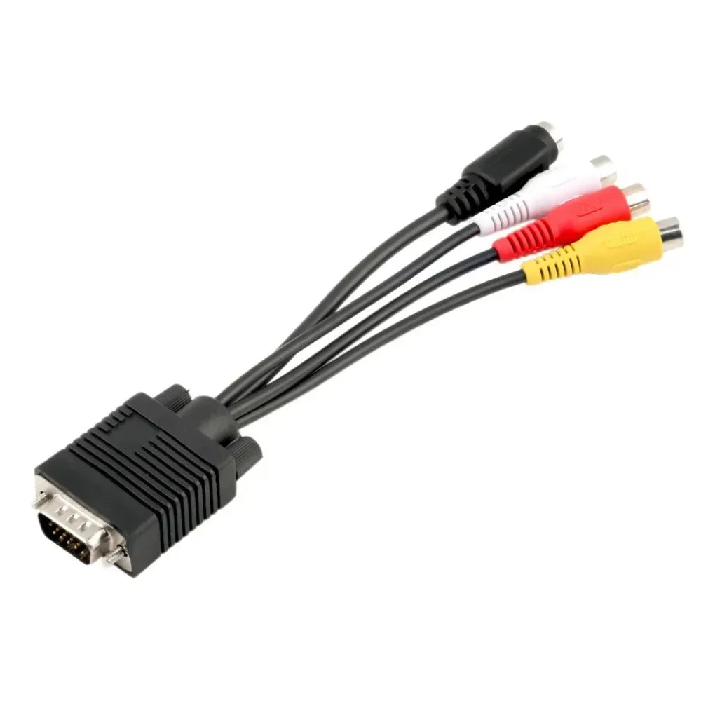VGA to S-Video & 3 RCA AV Adapter Converter for PC & Laptop Video AV Adapter Qme 5pcs