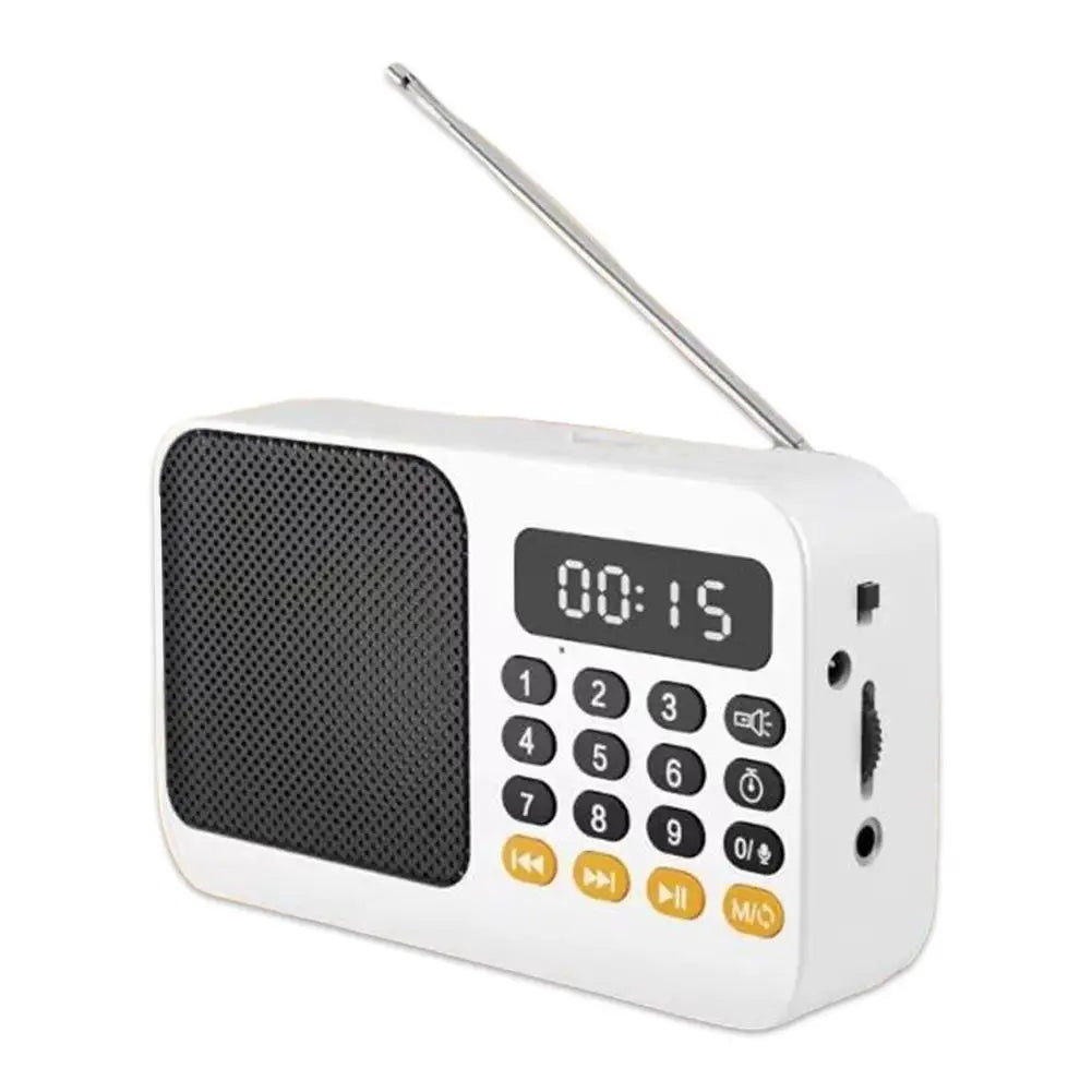 Portable Rechargeable FM Radio & MP3 Player – USB & TF Card Portable MP3 Radio Player Qme E