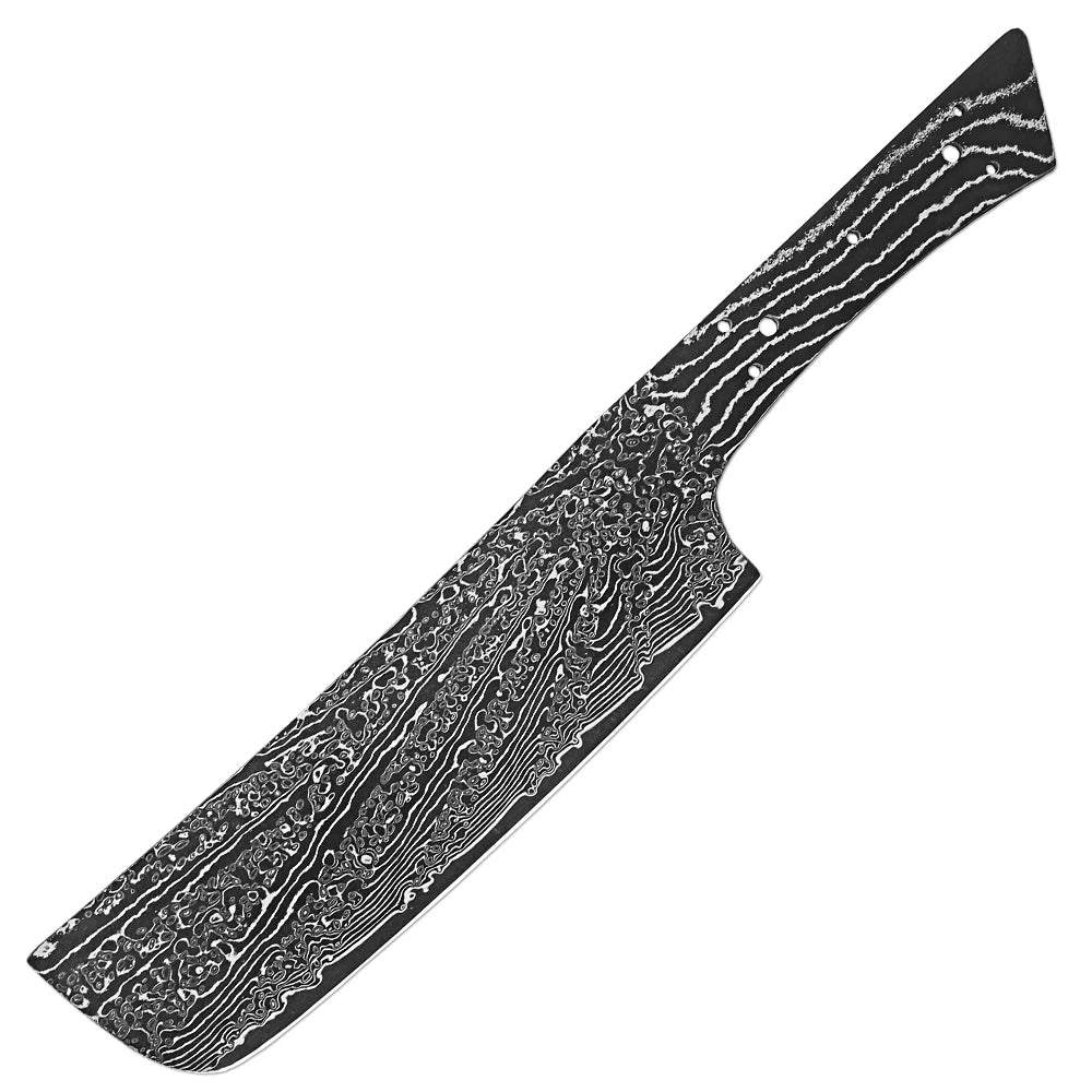 Damascus Steel Nakiri Knife Blank – Full Tang DIY Blade Knife Blank Qst DP-BK2505R6