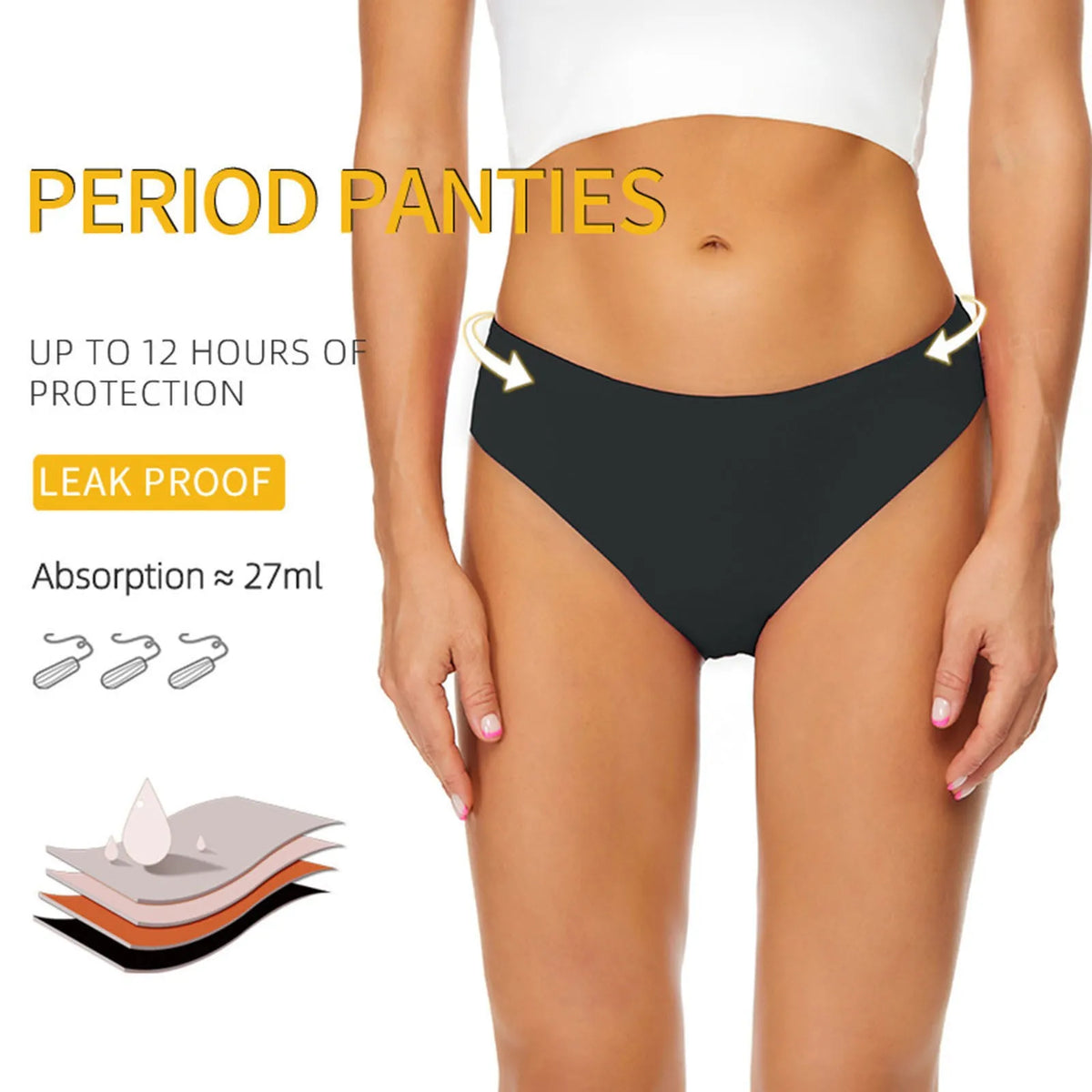 Leakproof Absorbent Bikini Bottom | Period Swimwear Leakproof Bikini Bottom Qme