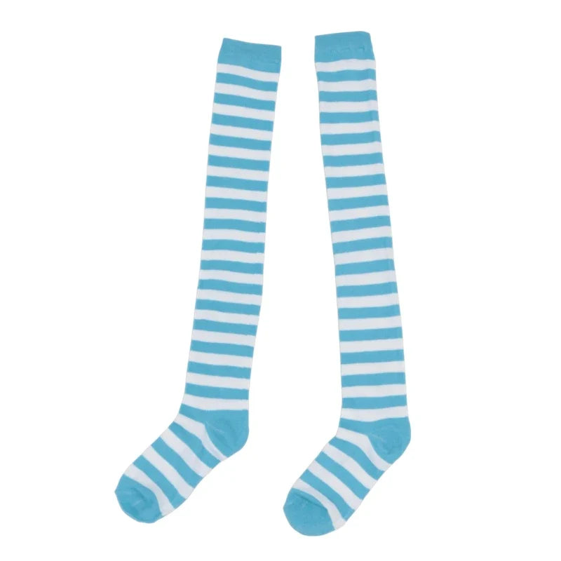 Women's Striped Over-the-Knee Long Socks – 18 Colors Over-the-Knee Socks Qme A1 One Size