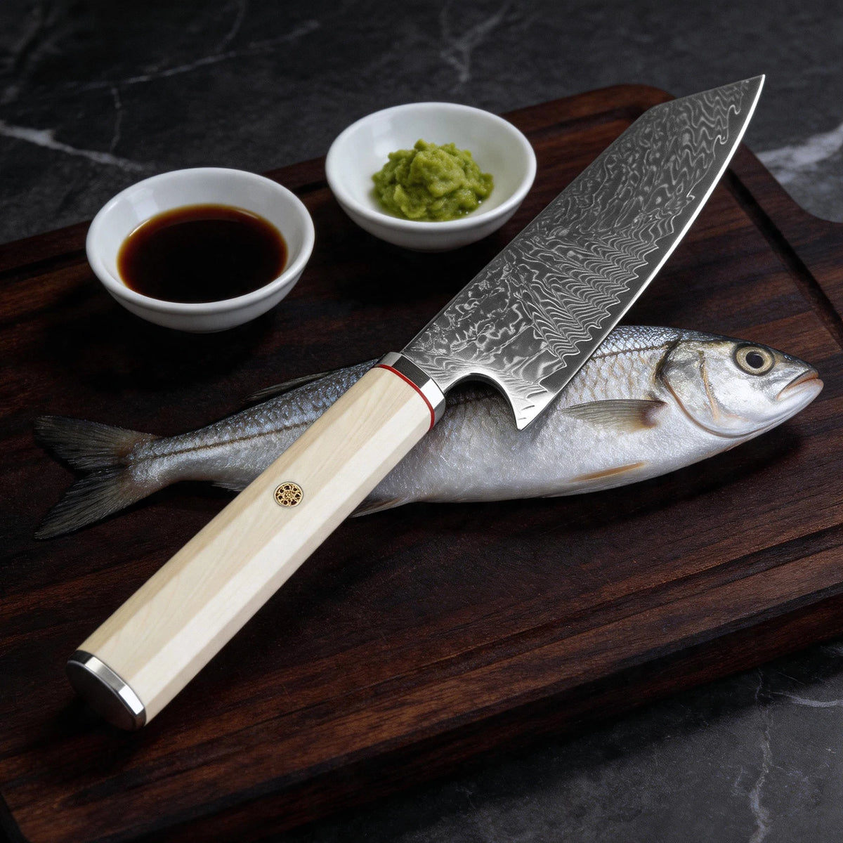 XITUO 6" Kiritsuke Damascus Steel Chef Knife – Ivory Handle Damascus Kitchen Knife Qst