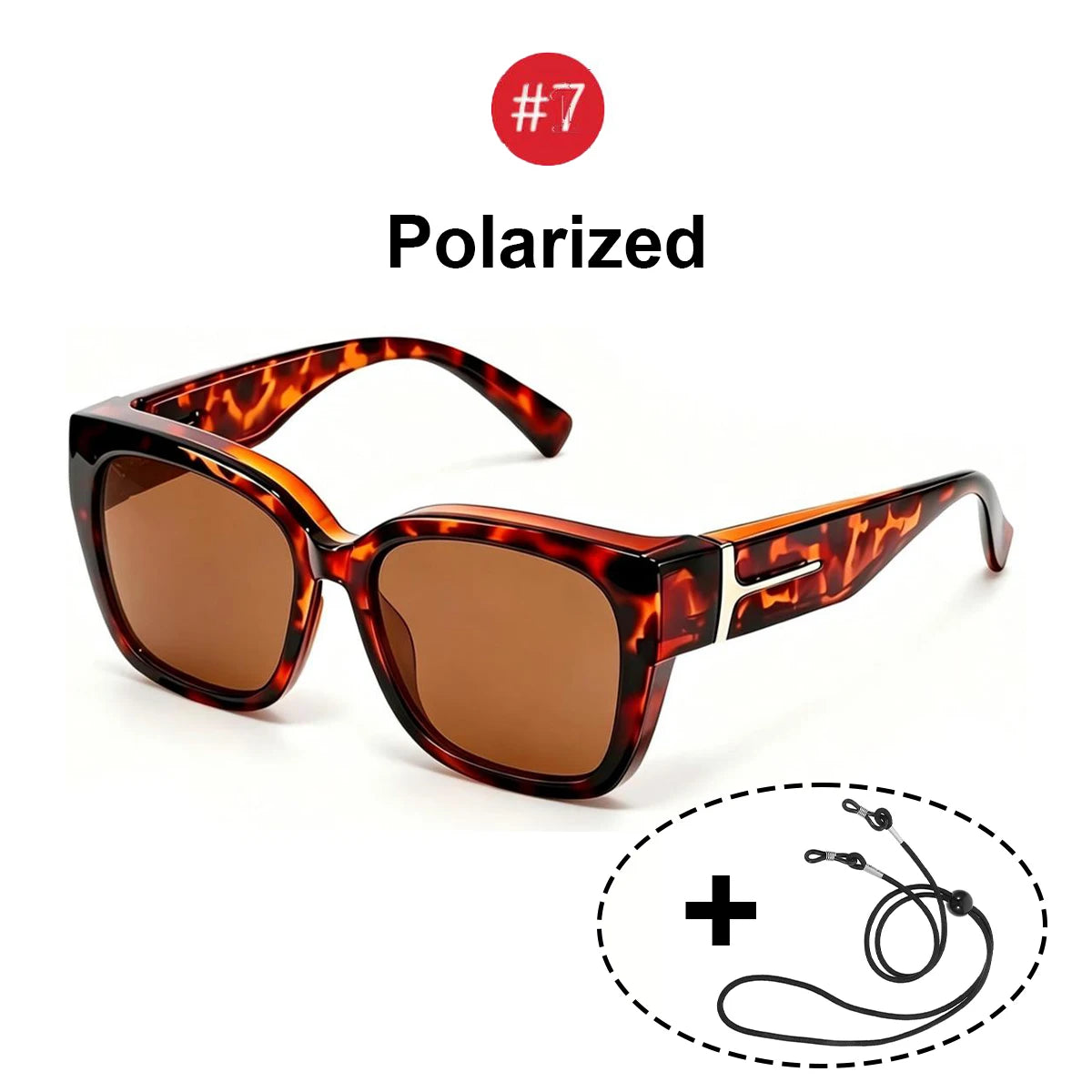 VOPHA Polarized UV400 Fit-Over Sunglasses – Square Unisex Fit-Over Sunglasses Qst Leopard Brown