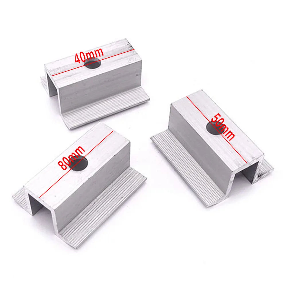 Solar Panel Middle Clamp Aluminum Alloy PV Mount 25–50mm 10pcs Solar Panel Clamp Qme