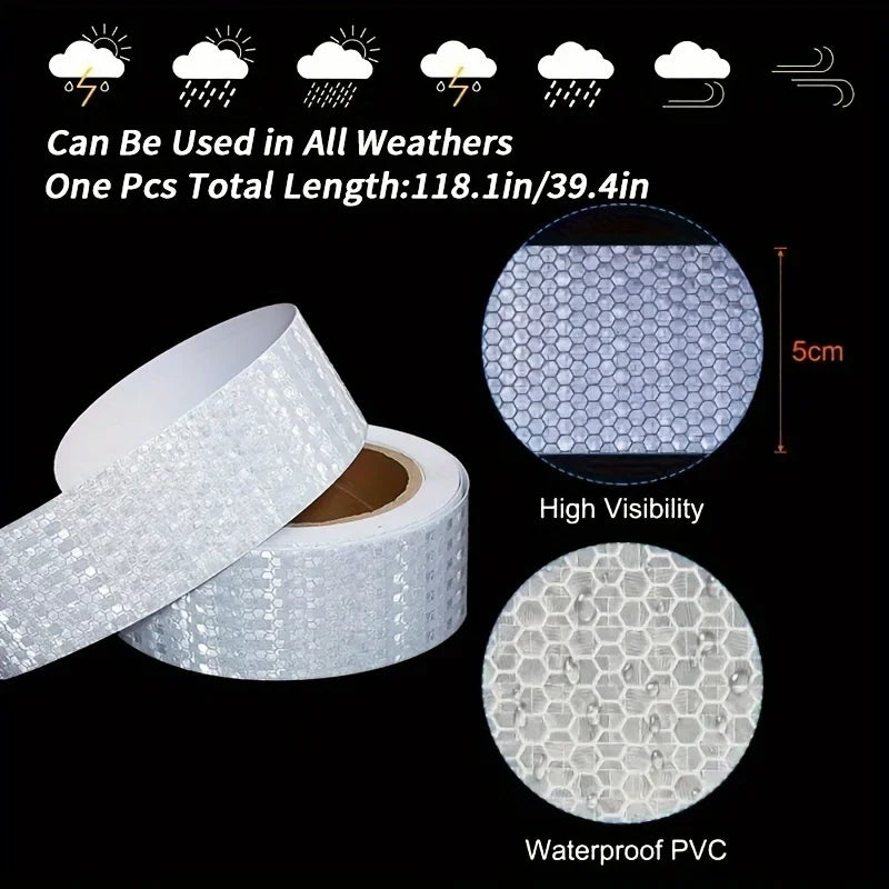 5m Reflective PVC Bicycle Wheel Tape Sticker – 5 Colors Reflective Bike Tape Qme