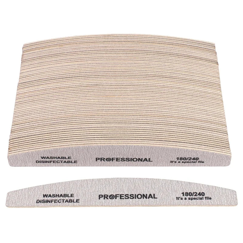 Professional Wood Nail Files 180/240 Grit Emery Board – 10 Pack Emery Board Nail File Qme