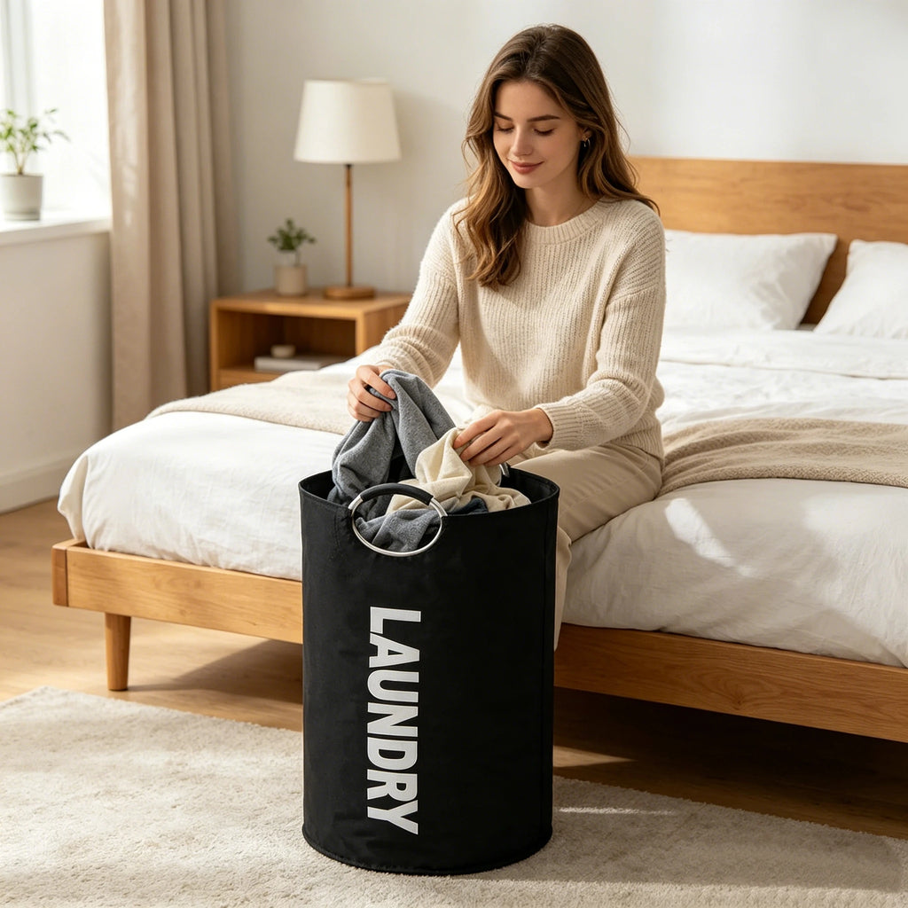 90L Oxford Cloth Laundry Basket – Collapsible Storage Bag Laundry Basket Qst