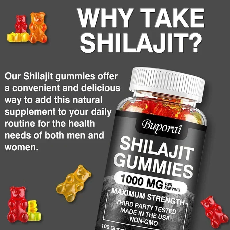 Shilajit Gummies 1000mg – Fulvic Acid & Trace Minerals | Pslalae Wellness Supplement Gummies Qst