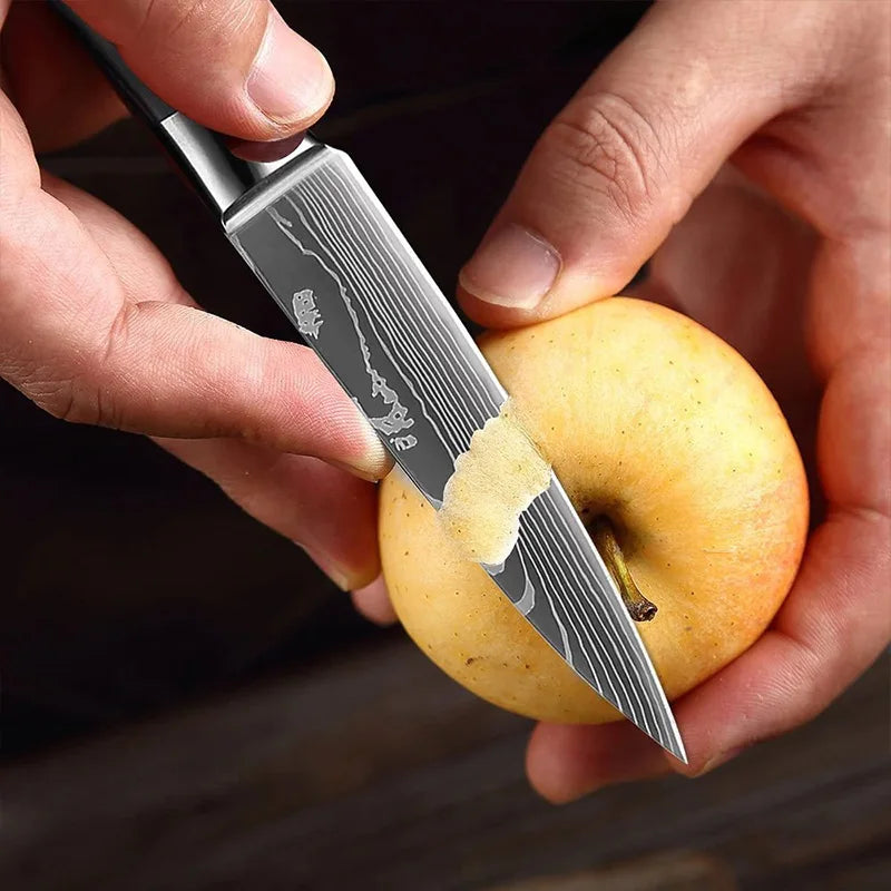 Damascus Chef Knife Set – Santoku, Cleaver & Boning Knives Chef Knife Set Qst