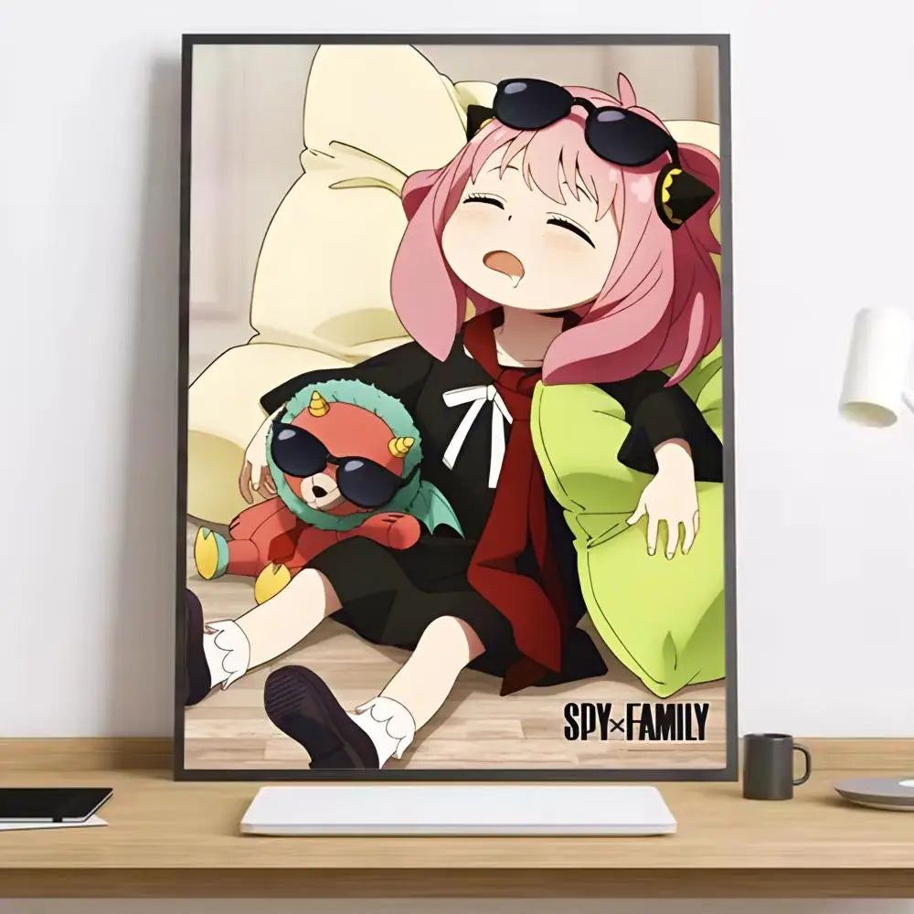 Spy x Family Anya HD Canvas Poster – Anime Wall Art Decor Anime Canvas Poster Qst Black13 40x50cm Unframed