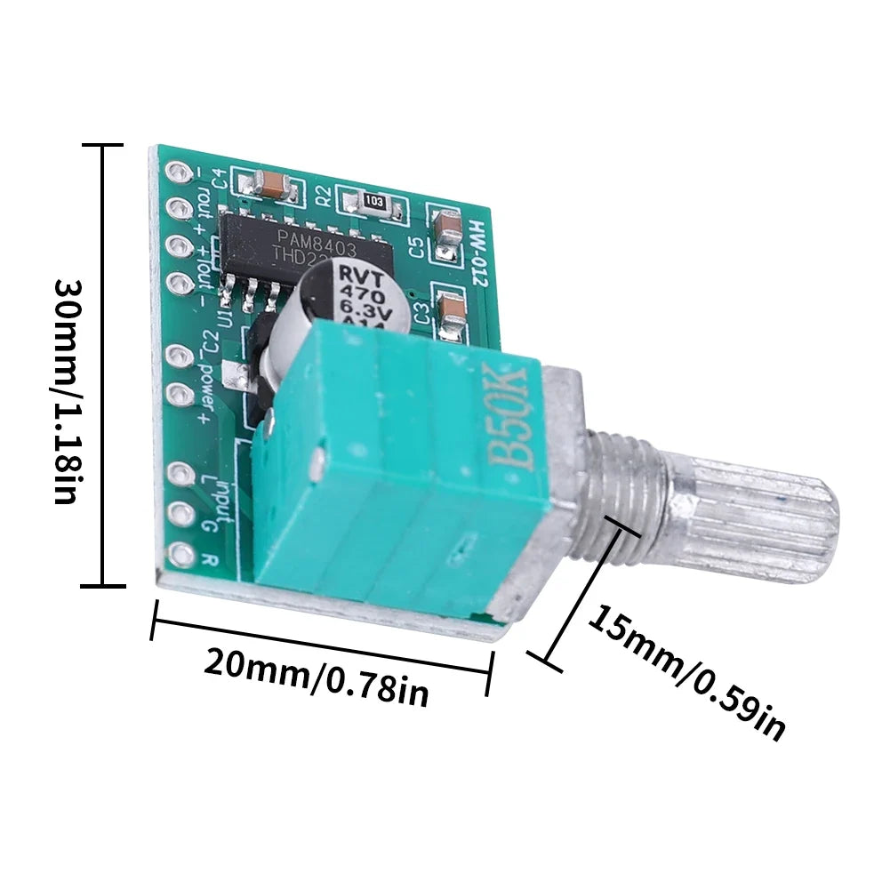PAM8403 Stereo Audio Amplifier Module 3W×2 with Volume Control Audio Amplifier Module Qme
