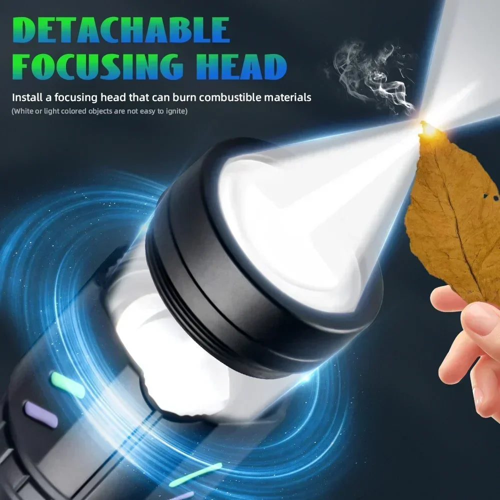 Ultra Powerful 30W LED Zoom Flashlight – USB-C Rechargeable LED Zoom Flashlight Qst