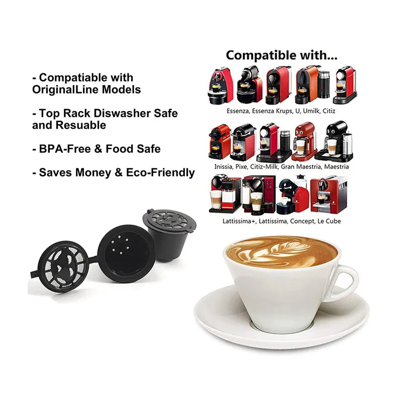 Refillable Nespresso Pods – Reusable Capsules 6/8 Pack Reusable Coffee Pods Qst