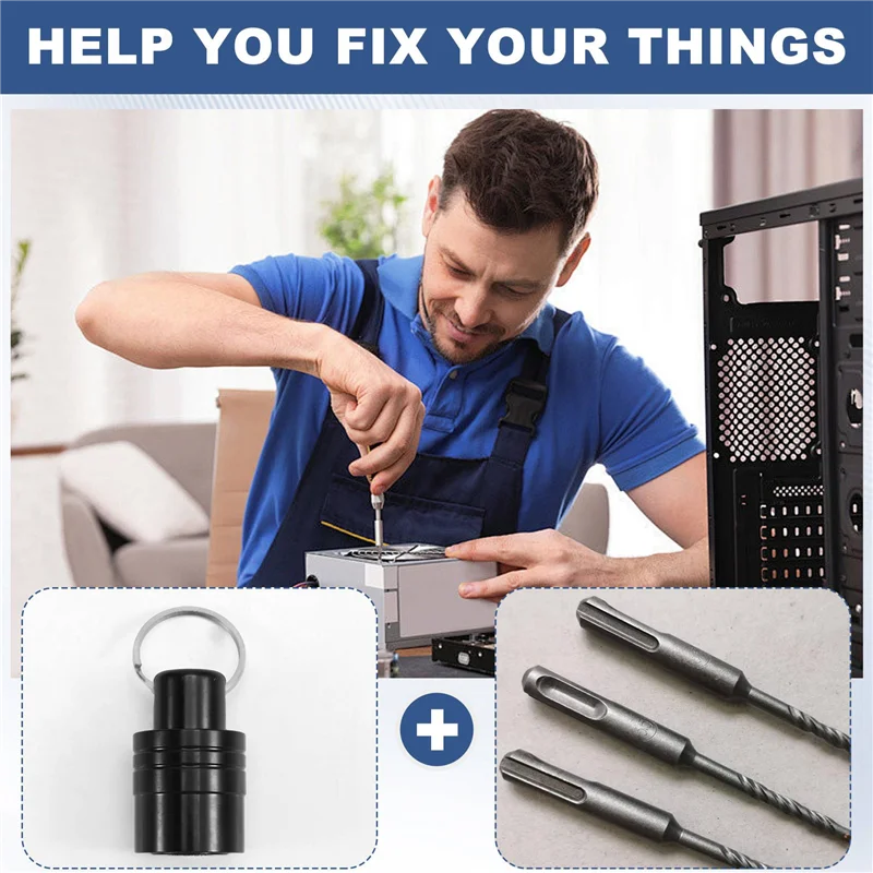 SDS Shank Quick-Change Drill Bit Holder Keychain Extension Bar Drill Bit Holder Qme
