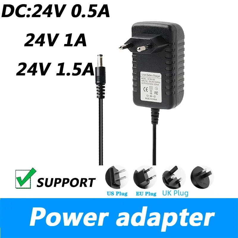 DC 24V Power Adapter UK Plug – TV, DVD & Mobile Charger Power Adapter Qme UK PLUG 24v 1A
