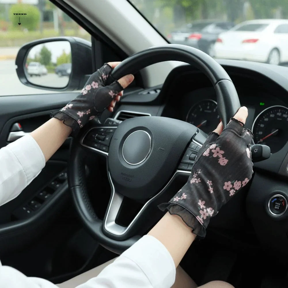 Breathable Half-Finger Sun Gloves – Anti-Slip Silicone Grip Fingerless Sun Gloves Qme