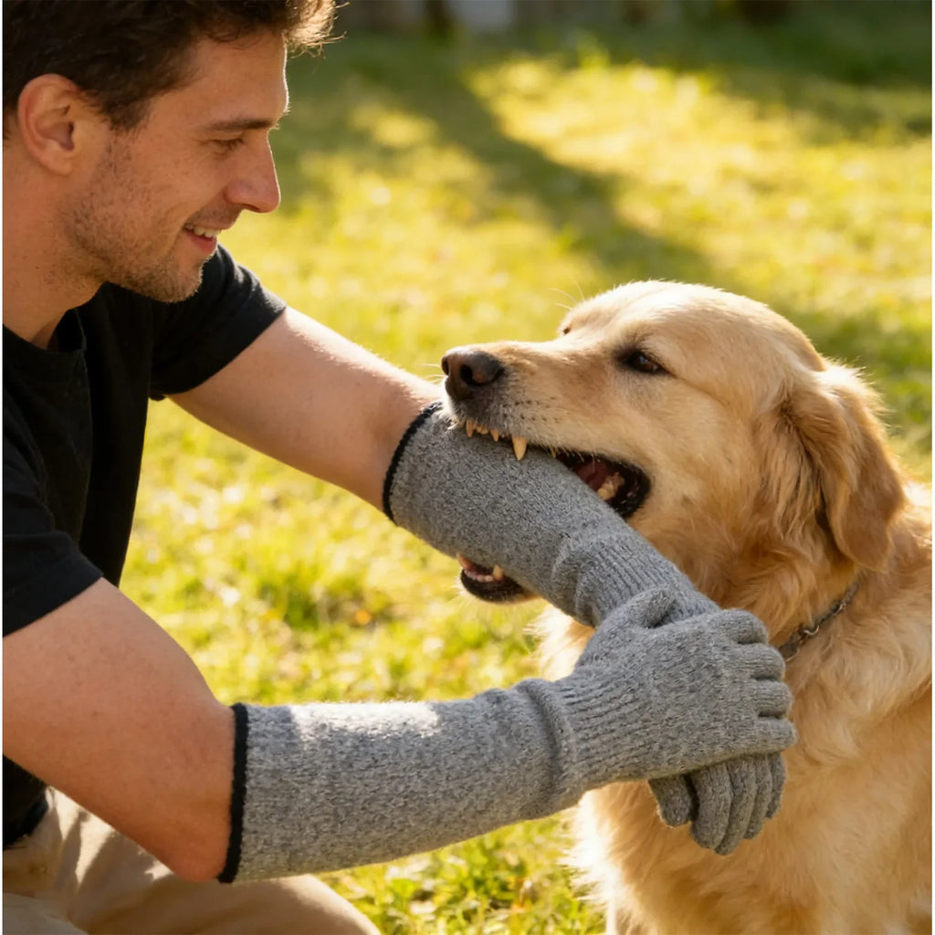 Pet Grooming Gloves – Bite & Scratch Resistant | Soft Lining Pet Grooming Gloves Qme