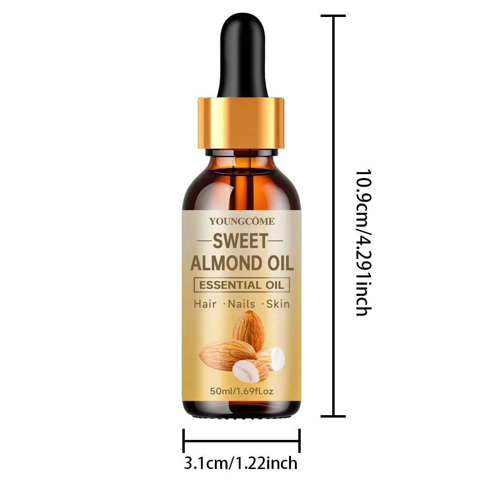 YOUNGCOME Sweet Almond Oil – Hair, Face & Body Moisturizer Facial & Hair Oil Qst 50ml
