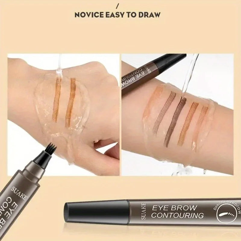 4-Point Waterproof Liquid Eyebrow Pencil | Long-Lasting Brow Pen Eyebrow Pencil Qme