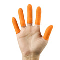 Reusable Latex Finger Cots Non-Slip Natural Rubber Covers 200pc Latex Finger Cots Qme Orange