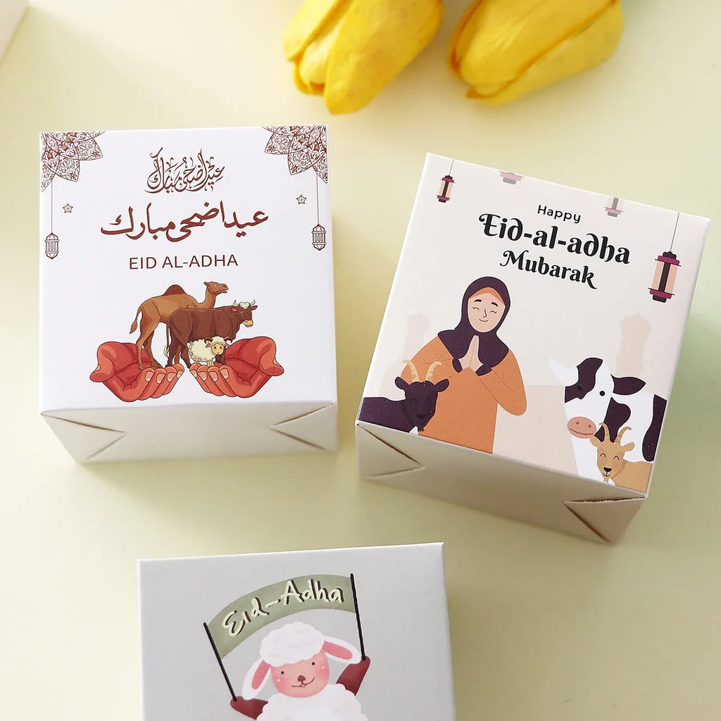 12-Piece Eid Al Adha Candy Boxes & Cute Sheep Snack Bags Party Favor Boxes Qme