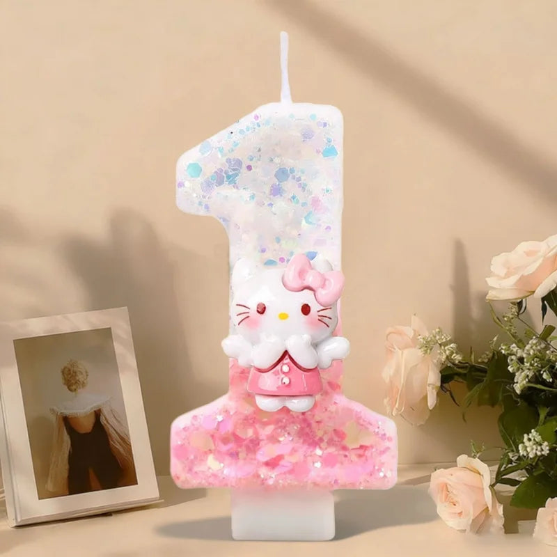 Hello Kitty Pink Number Birthday Candles – Cute Cake Decoration Birthday Number Candles Qme
