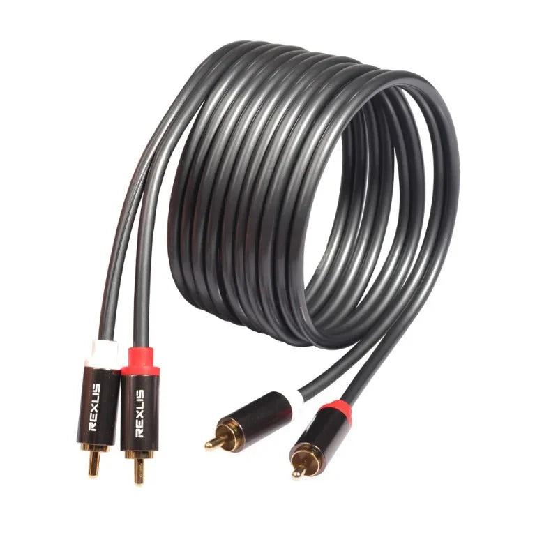 4-Head RCA Splitter Audio Cable – Gold-Plated Aluminum Alloy RCA Audio Cable Qme