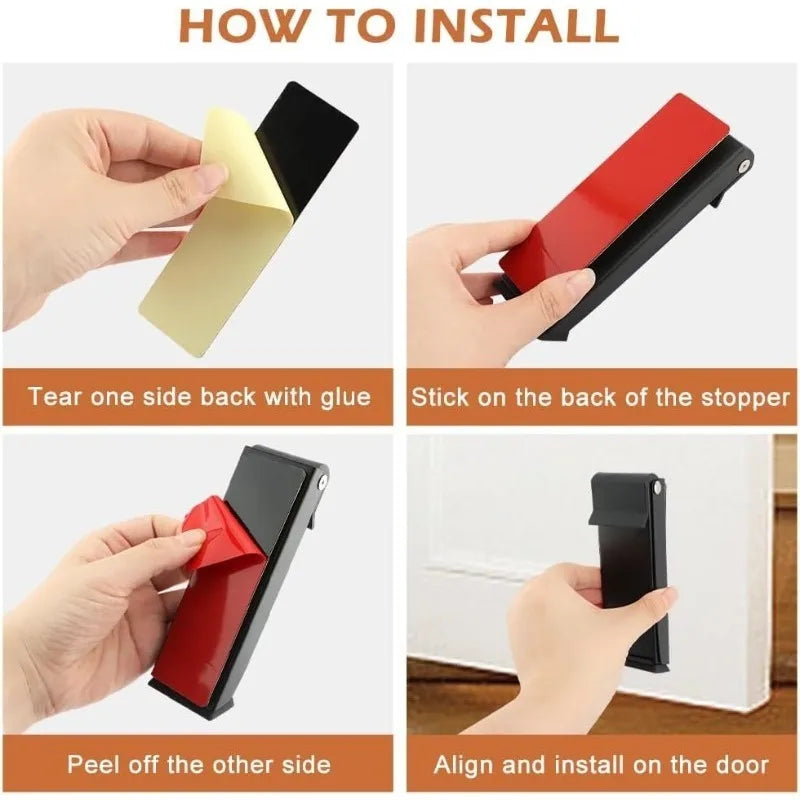 Heavy Duty Metal Door Stopper – Windproof Rubber Base Door Stopper Qme