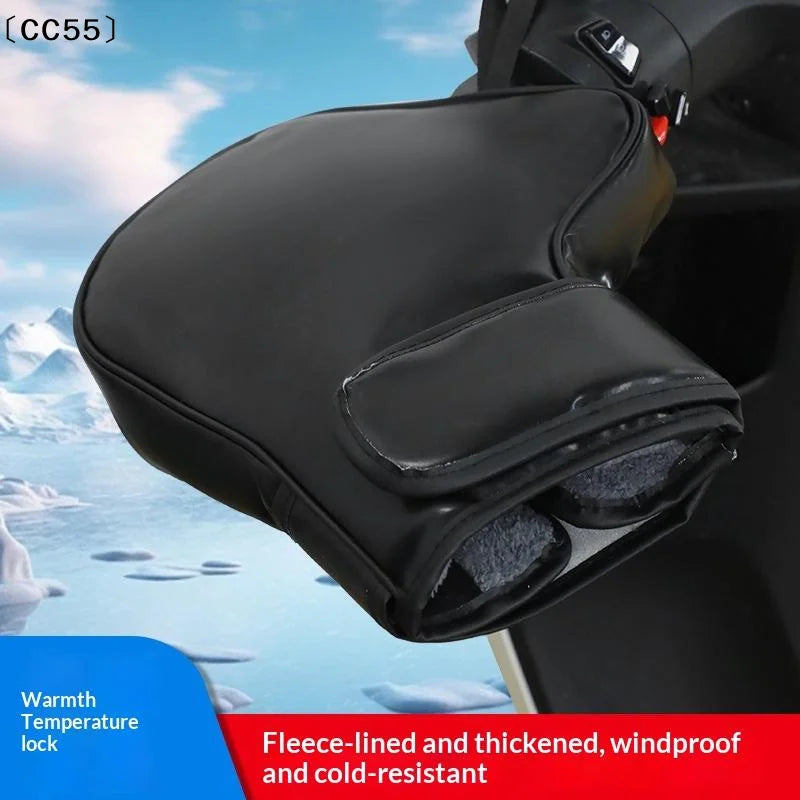 Motorcycle Handlebar Muffs – Waterproof Thermal Winter Mitts Handlebar Muffs Qst