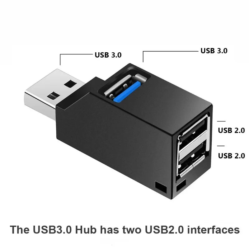 USB 3.0 4-Port Portable Hub Splitter for Laptop & PC | Qme USB Hub Splitter Qme