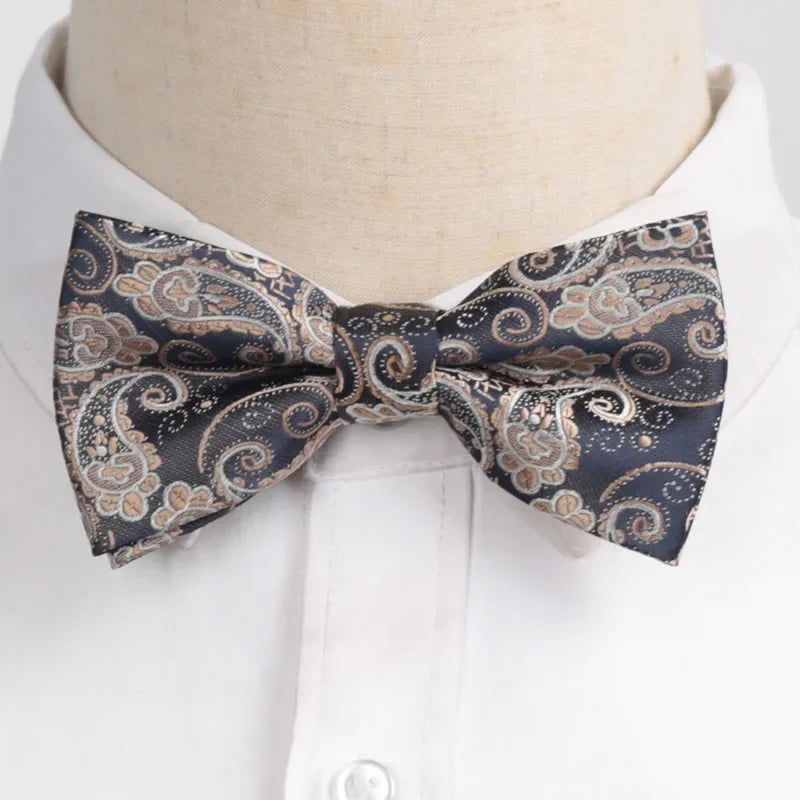 Men's Polyester Bow Tie – Woven Dot & Check | 35 Colors Men's Bow Tie Qme A36