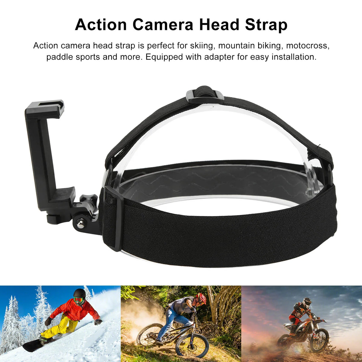 Adjustable Head Mount Strap for Action Cameras & Smartphones Camera Head Mount Qst