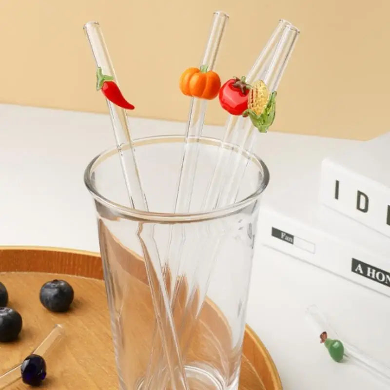 Flexible Glass Straw Set with Cleaning Brush – BPA-Free Glass Straw Set Qst