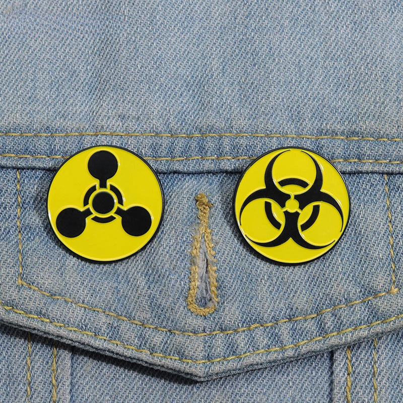 Radioactive Symbol Enamel Pin | Nuclear Sign Brooch Enamel Lapel Pin Qme