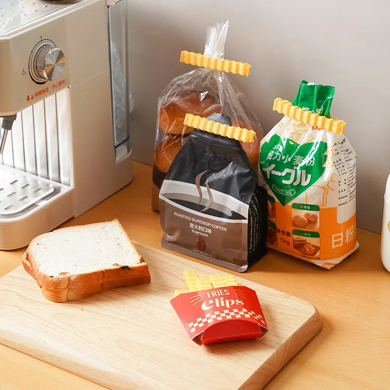 French Fries Snack Bag Sealing Clip & Fridge Sticker Food Bag Sealing Clip Qme