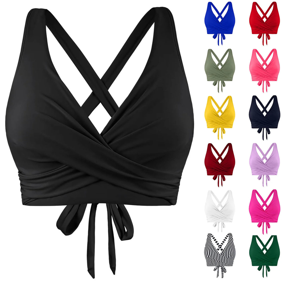 Women's Backless Cross Tie Bra – Swimwear & Fashion Top Backless Tie Bralette Qme