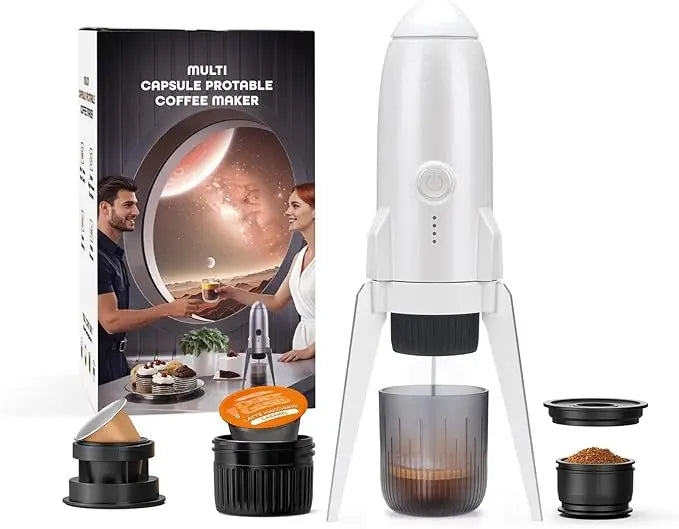 RECAFIMIL Cordless Portable Capsule Espresso Maker for Travel Portable Espresso Maker Qst Bright white AU
